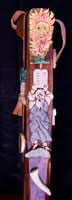 Hand crafted acacia wood Moses theme walking stick by Stanley D. Saperstein of Artisans of the Valley