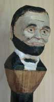 Custom hand carved walking stick - Abe Lincoln Bust