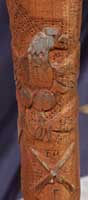 Custom Hand Carved Walking Stick Historic Features - Detail Closeup Eagle