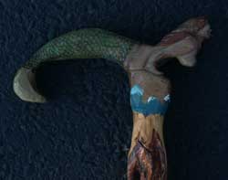 Mermaid Left Profile Character for a Walking Stick